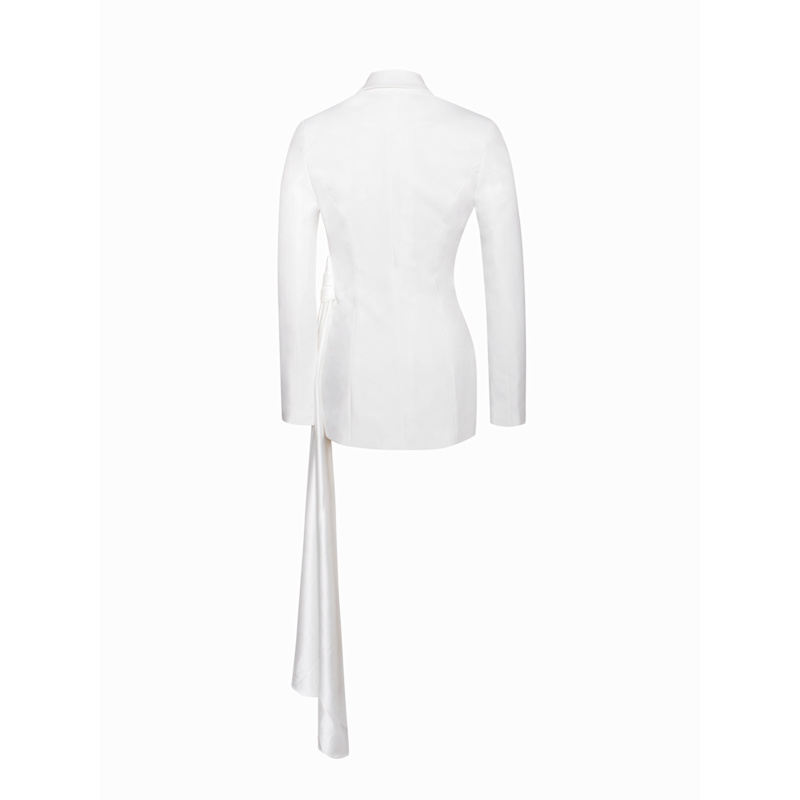 Thumbnail of Vandra White Draping Blazer Jacket image