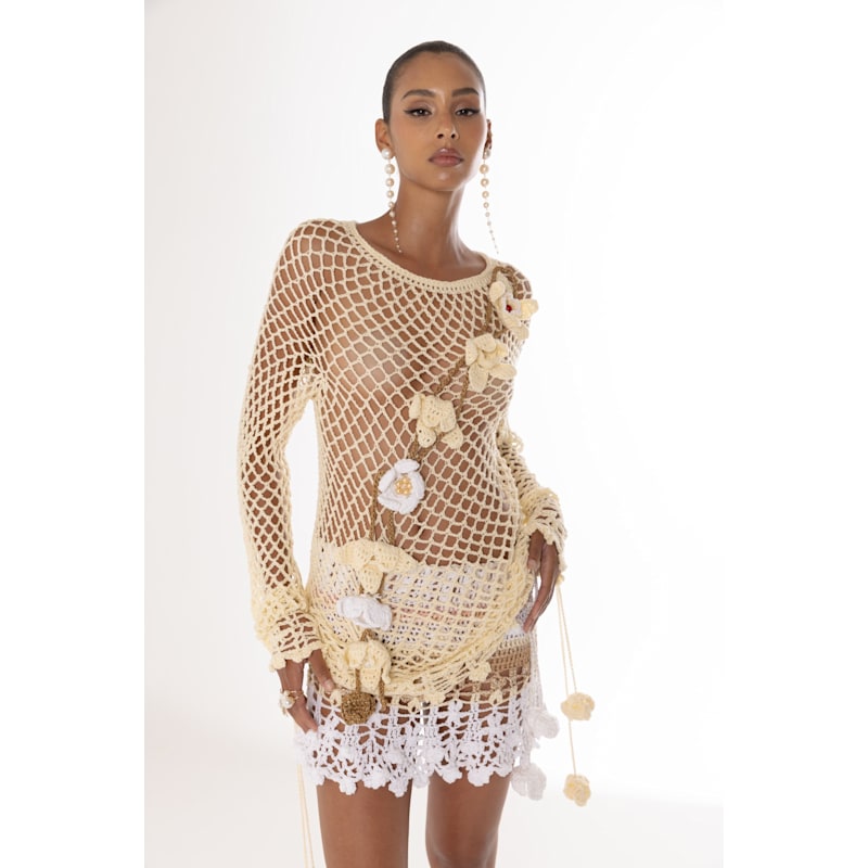 Thumbnail of Vanilla Multicolor Handmade Crochet Top-Dres image