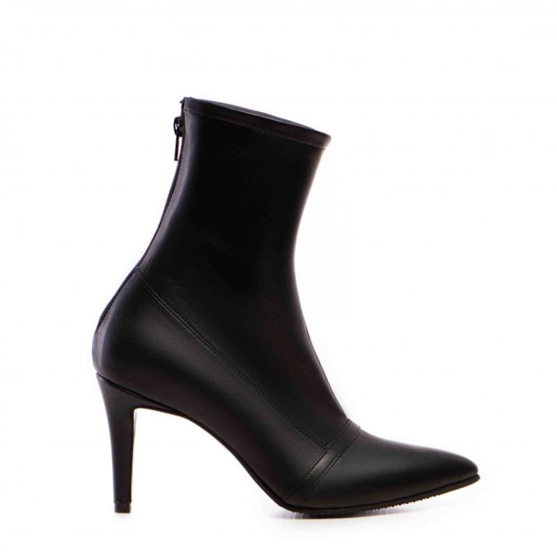 Thumbnail of Vanya Black Stretch Leather Mid-Boot image