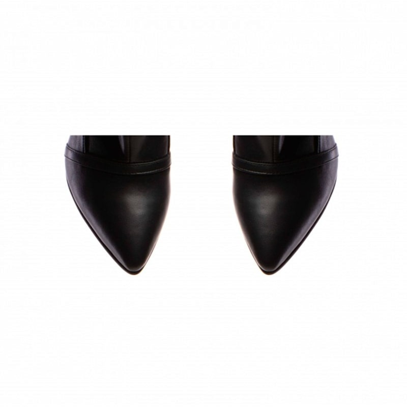 Thumbnail of Vanya Black Stretch Leather Mid-Boot image