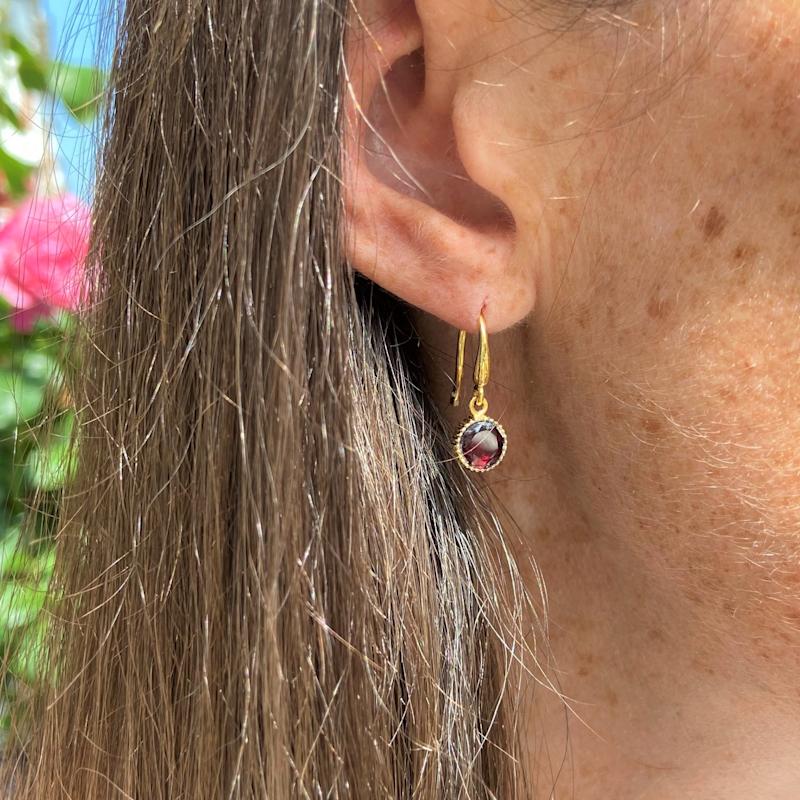 Thumbnail of Barcelona January Birthstone Hook Earrings Garnet image