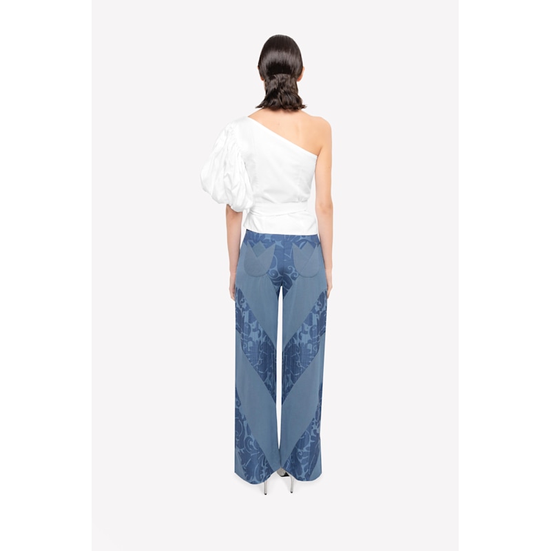 Thumbnail of Asymmetrical Puffy Sleeve Top Women - White image