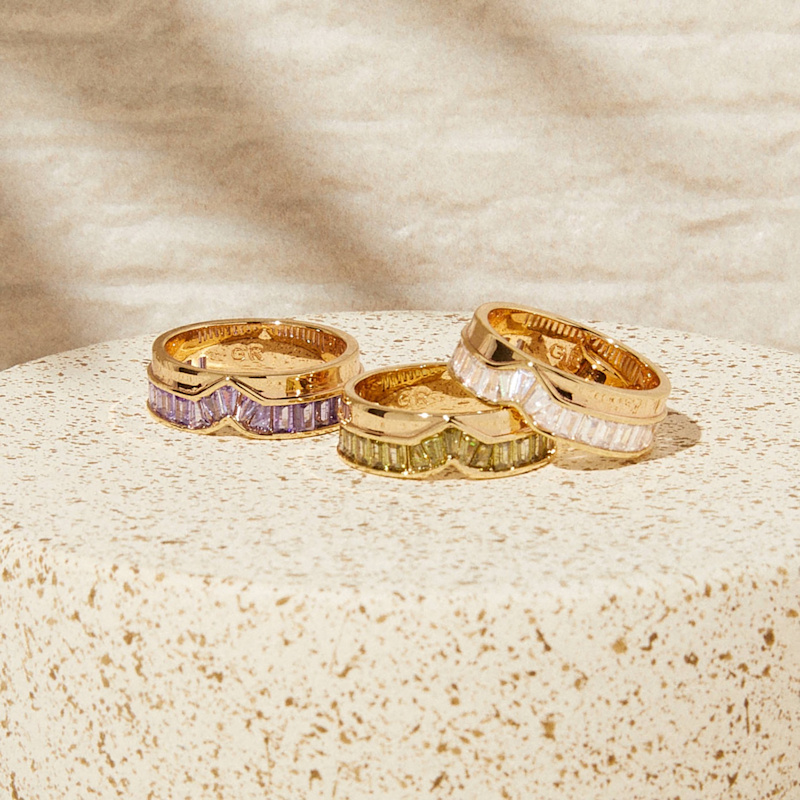 Thumbnail of Peak Baguette Band Ring - Peridot image