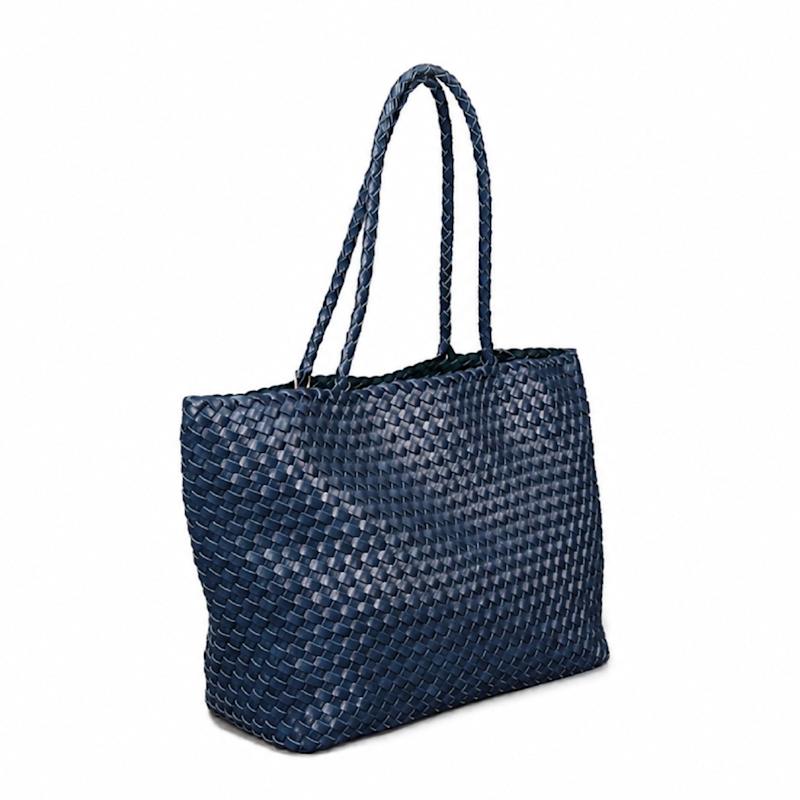 Thumbnail of Vegan Leather Weaving Shopping Bag 'Betty' - Navy image