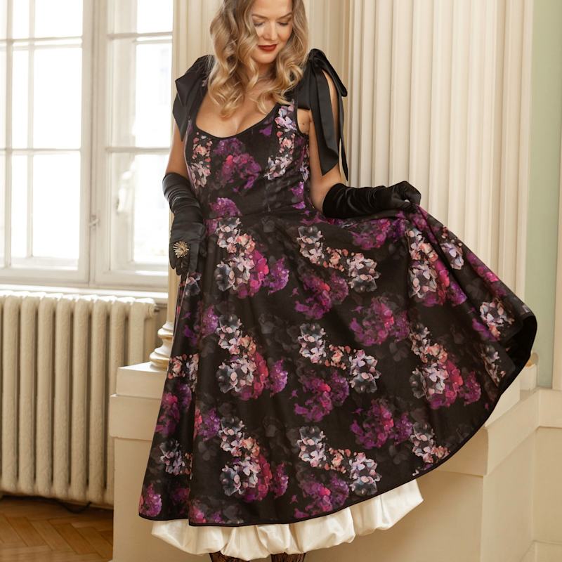 Thumbnail of Velvet Dress With Tie Straps: Hortense In Love image