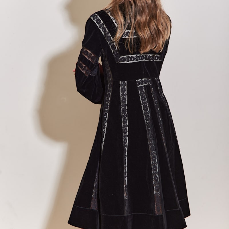 Thumbnail of Velvet Lace Patchork Flare Dress image