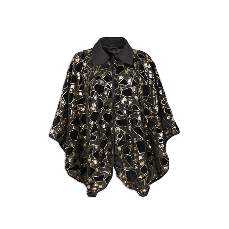 Velvet Sequin Collared Capelet | Saachi | Wolf & Badger