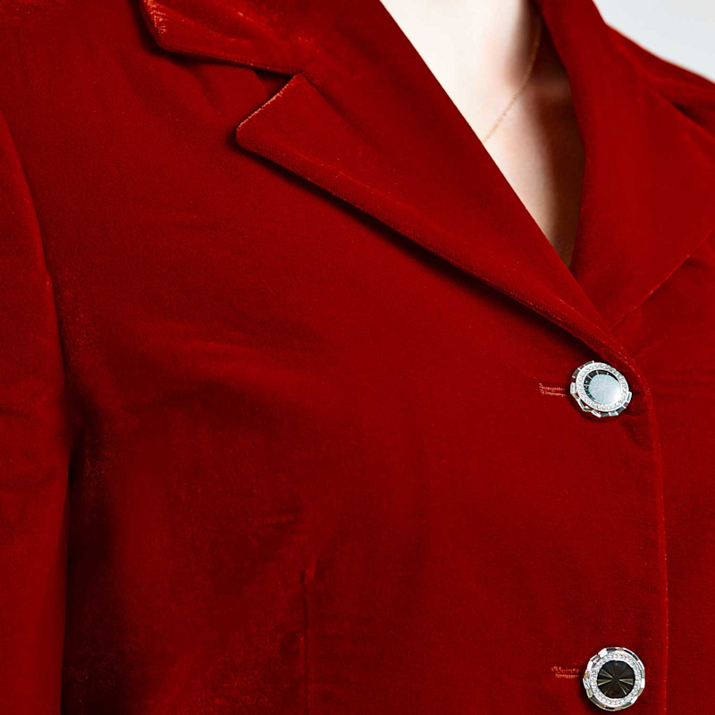 open lace back dress Monica Red Velvet Blazer Dress