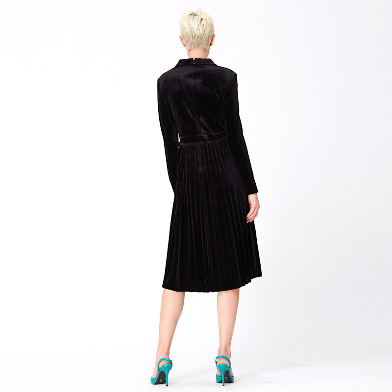 Thumbnail of Velvet Wrap Dress - Black image