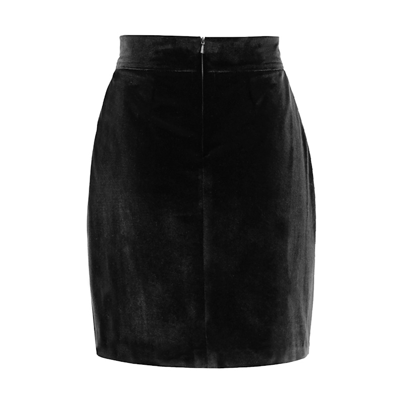 Thumbnail of Velvet Wrap Mini Skirt – Black image