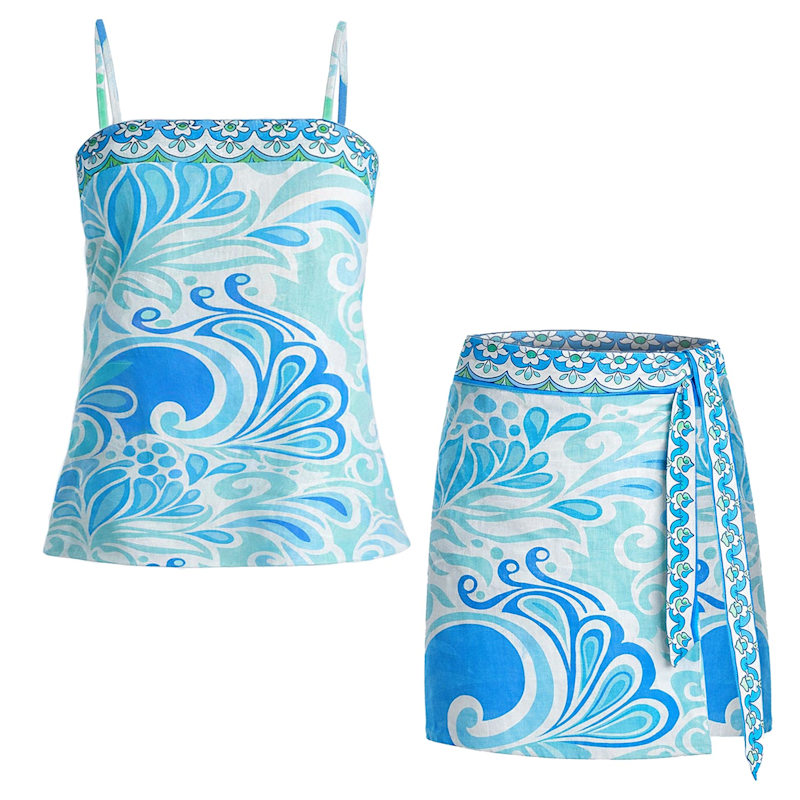 Thumbnail of Venice Printed Camisole & Wrap Skirt Co-Ord Set image