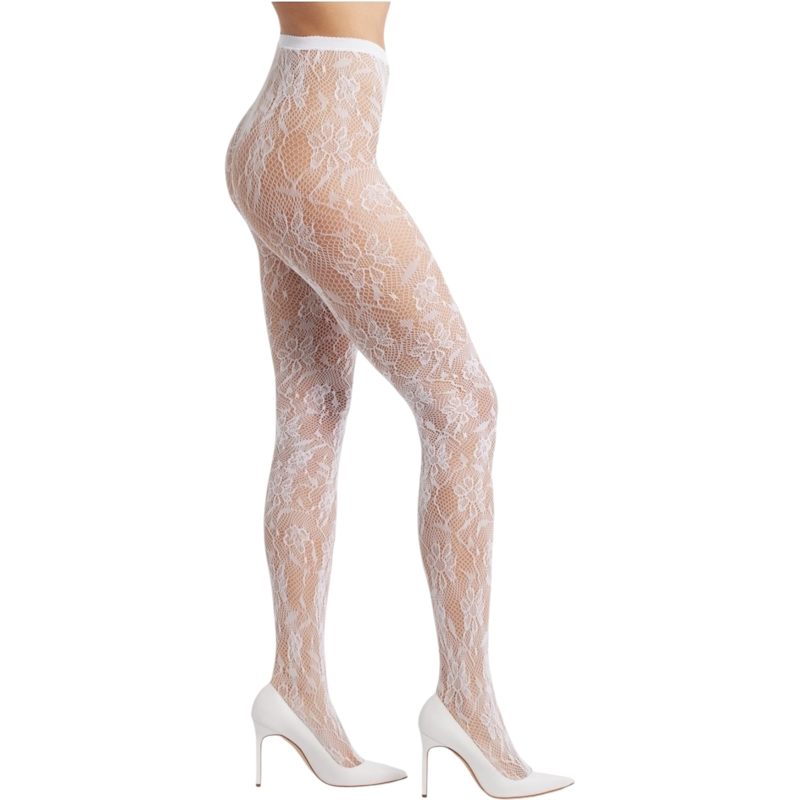 Thumbnail of Venise Lace Fishnet Tights - White image