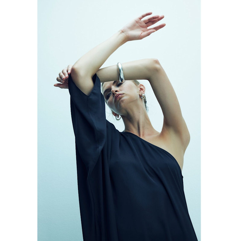 Thumbnail of Venus One-Shoulder Maxi Dress In Black image