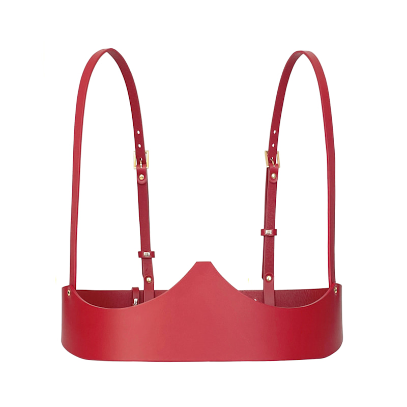 Thumbnail of Venus Red Leather Underbust Harness image