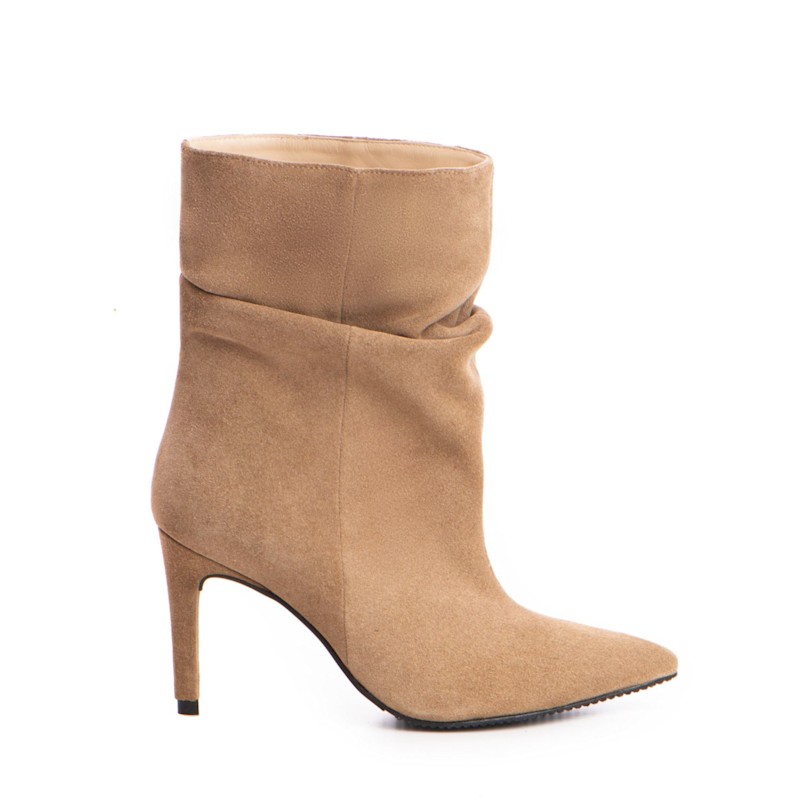 Thumbnail of Vera Beige Slouch Ankle Boots image
