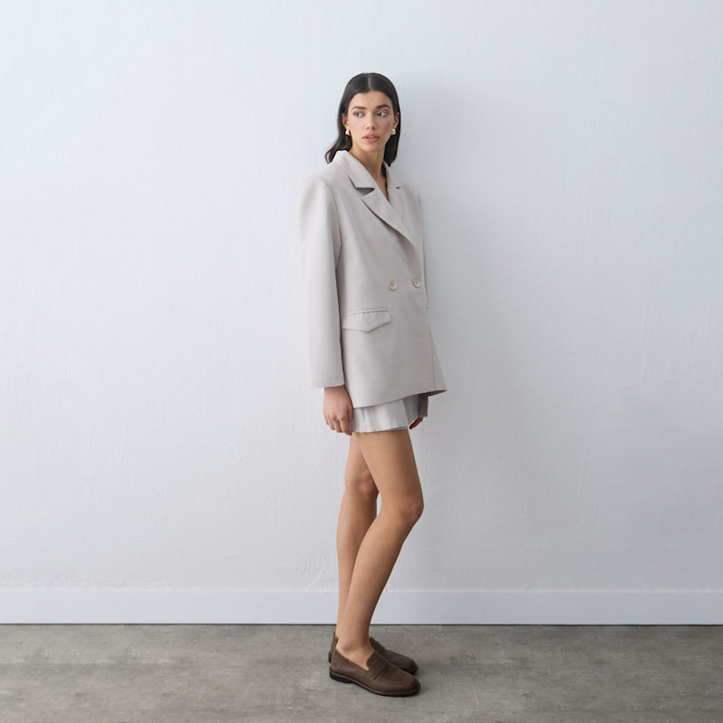 Thumbnail of Vera Oversize Jacket – Ecru Striped image