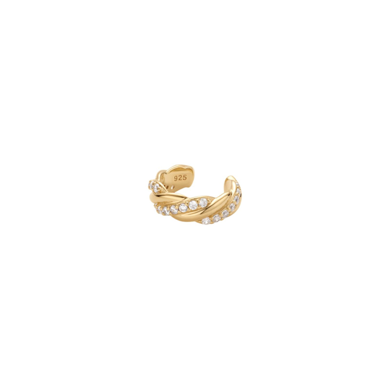 Thumbnail of Vera Twisted Crystal Ear Cuff In Gold image