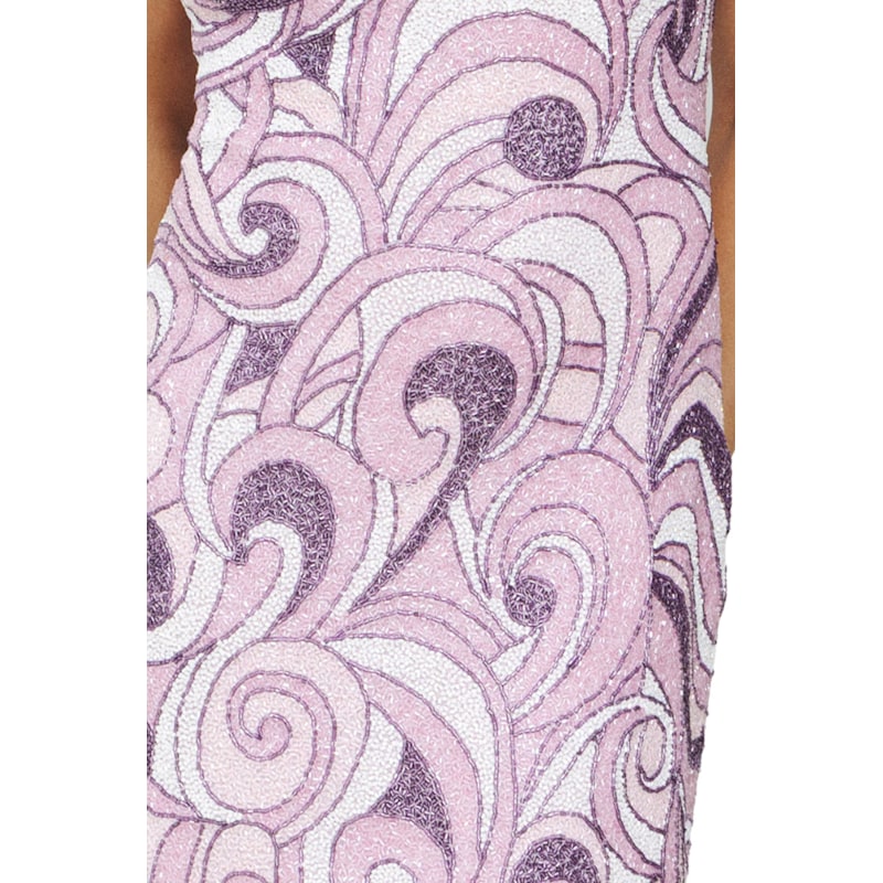 Thumbnail of Veronica Hand-Beaded Embellished Mini Dress- Pink/Purple image