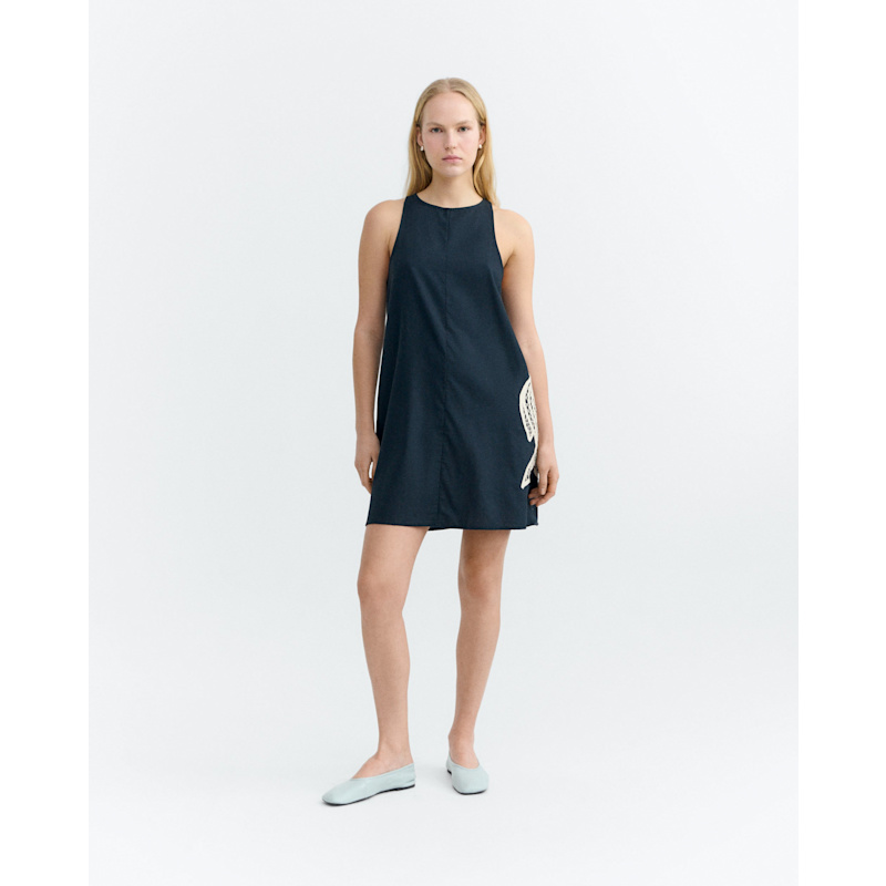 sachin and babi light blue dress Zara + ZW Collection Floral Embroidered Asymmetric Dress