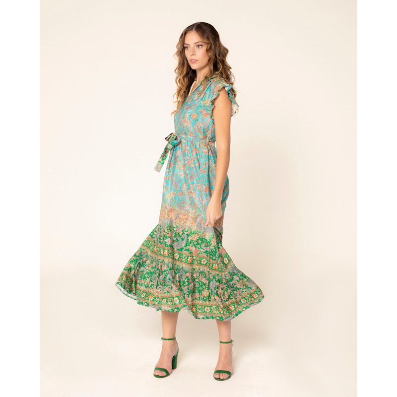 green emerald velvet dress FORTUNATE ONE Aquamarine Maxi Dress Blue