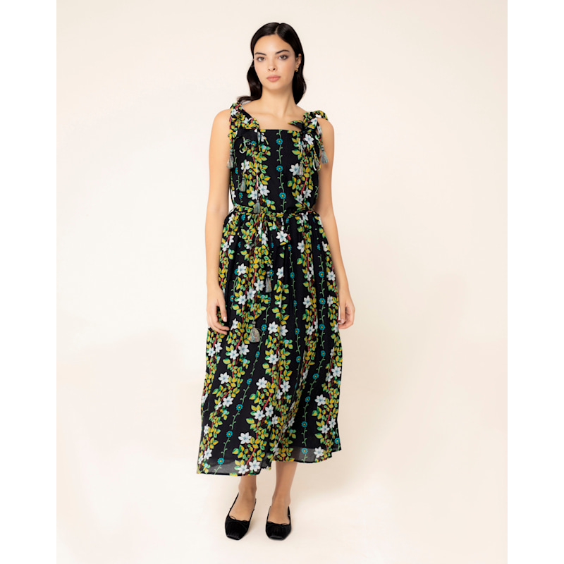 Thumbnail of Black Floral Dress Riviera image
