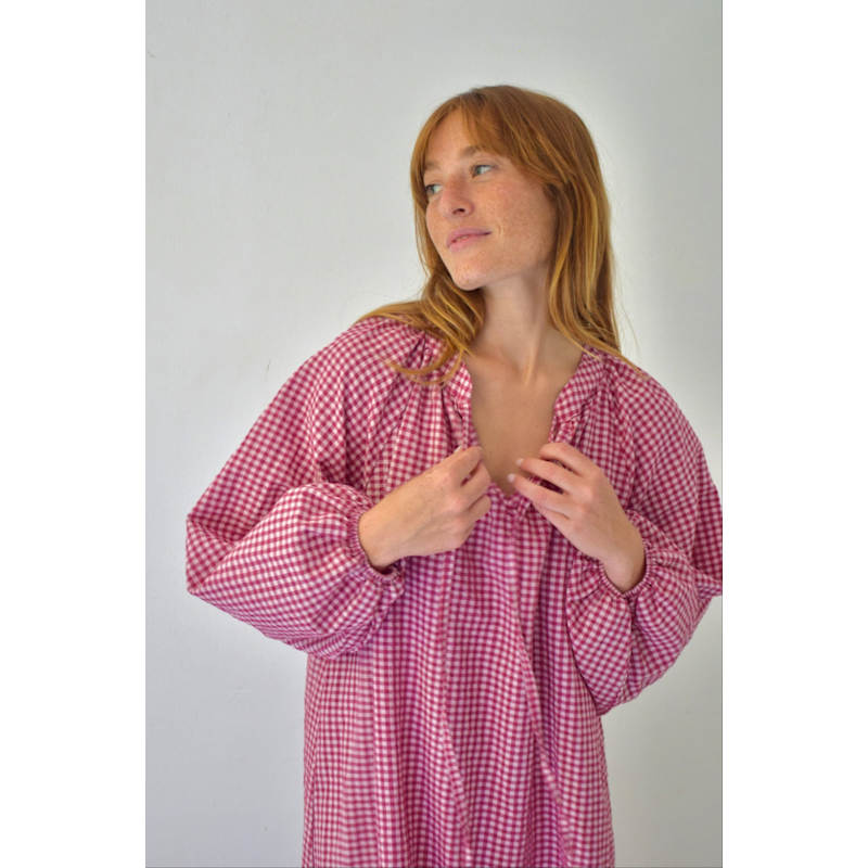 burgundy gingham dress Burgundy Gingham Cotton Shirt Dress - Mini Dresses