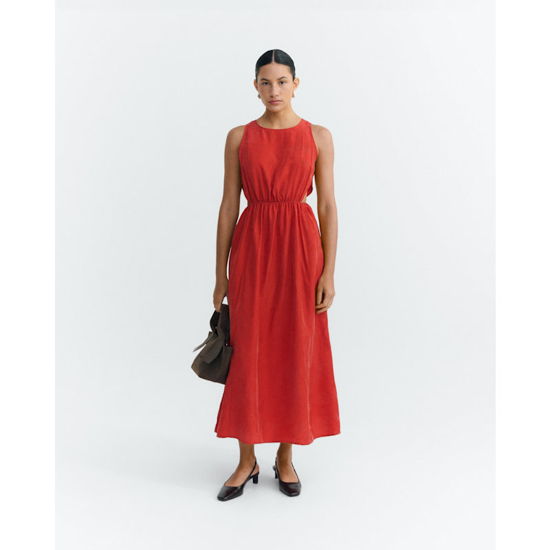 Thumbnail of Cupro Kin Red Midi Dress image