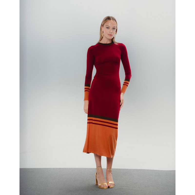 are brown dress shoes in style Scarlet Turtle Neck Long Sleeve Midi Sweater Dress *FINAL SALE* – SSYS main image 0