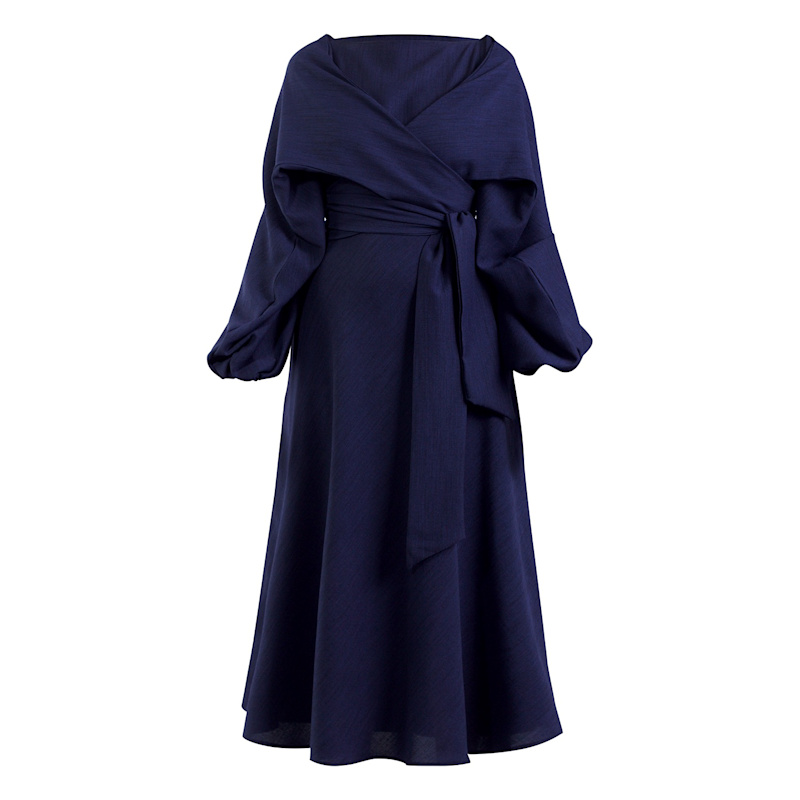 Thumbnail of Crawford Navy Midi Dress image