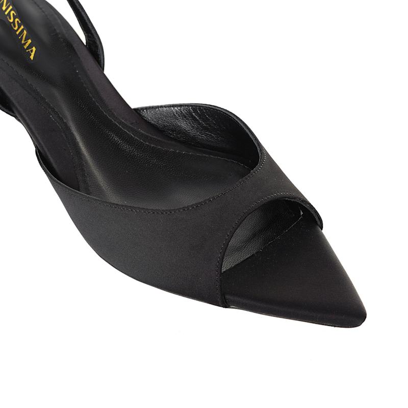 Thumbnail of Vicky Black Sandals - Kitten Heels image