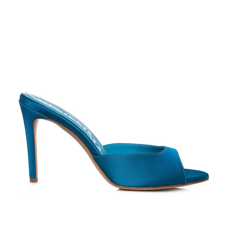 Thumbnail of Vicky Satin, Round Toe, Petrol image