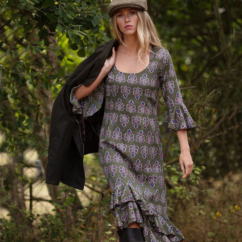 Victoria Midi Dress In Moss | At Last... | Wolf & Badger