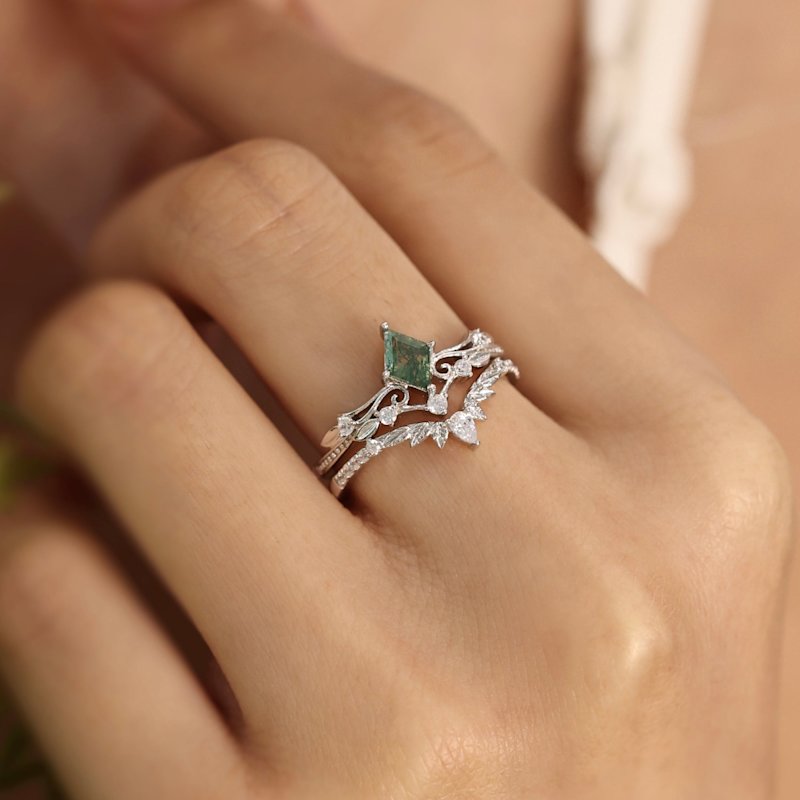 Thumbnail of Woodland Stacking Band Solid White Gold image