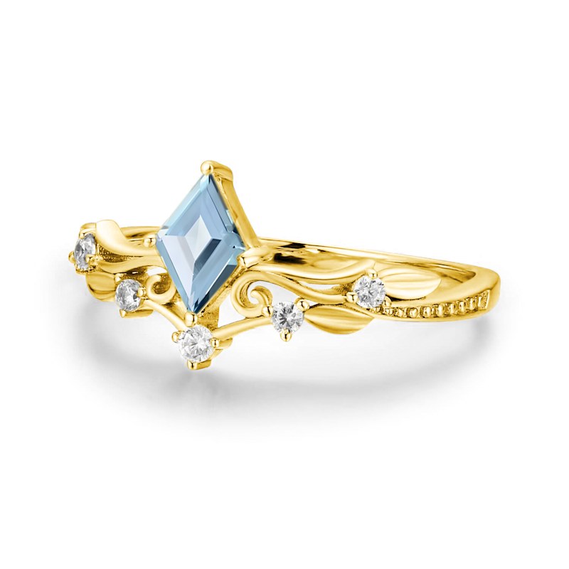Victorian Lace Sky Blue Topaz Ring Yellow Gold Vermeil© | Azura Jewelry ...