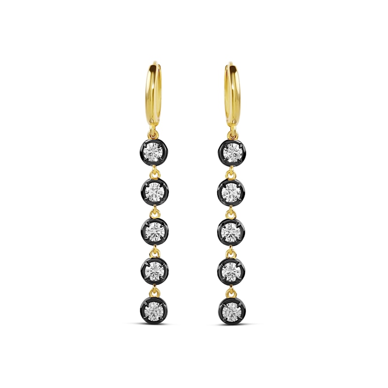 Thumbnail of Victorian Style Round Drop Earrings - Black Rhodium image