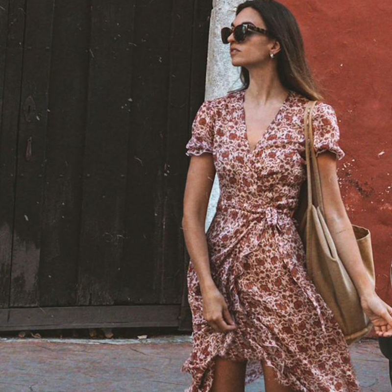 Vienna Paisley Silk Wrap Dress Maxi by Introvertie VIENNA