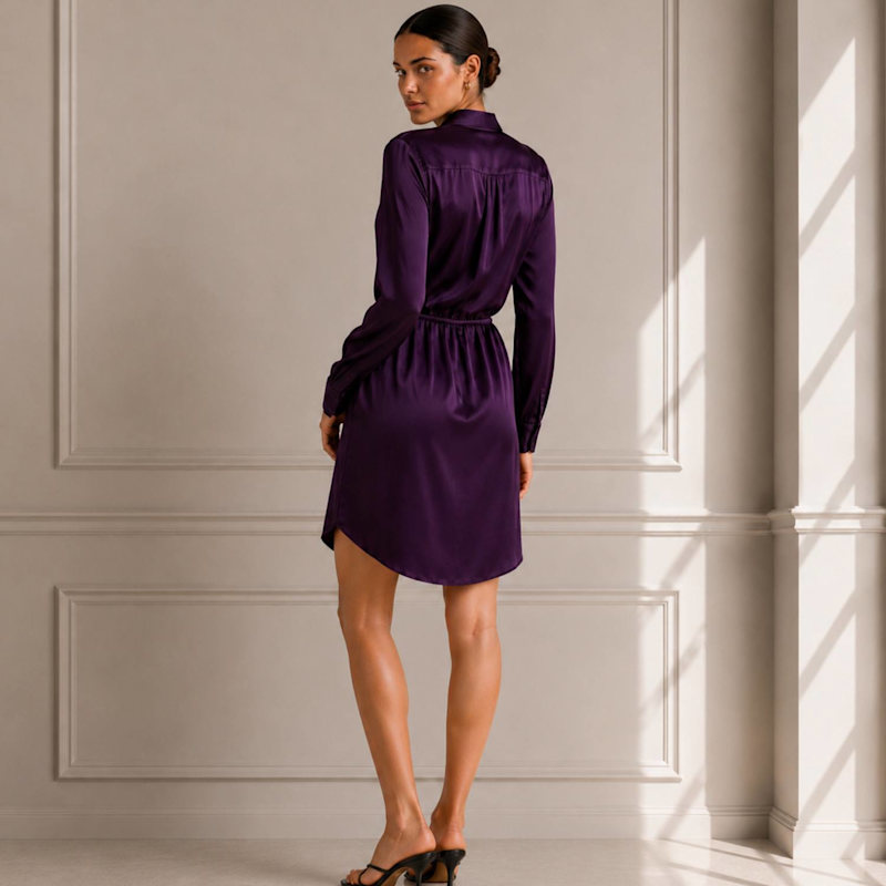 organic silk dress Organic Silk Long Sleeve Dress  Alma | Almond | HERTH Almond / M | ITA 42 | EU 38 | UK 10
