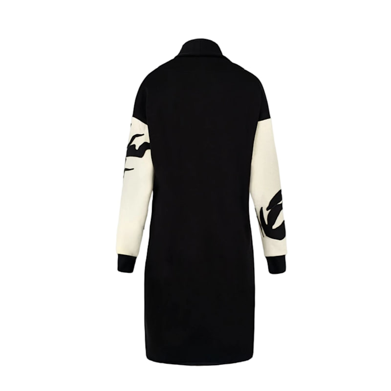 Thumbnail of Vilnius  Black & Beige  Embroidered  Cotton Adjustable  Statement Sleeves  Coat image