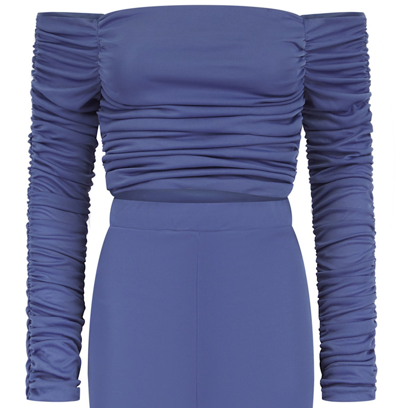 Thumbnail of Vinca Off Shoulder Top In Colony Blue image