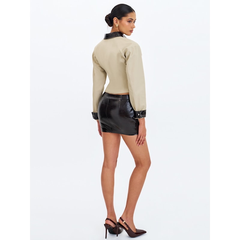 Thumbnail of Vinette Sage Cotton Gabardine Cropped Front Zip Jacket image