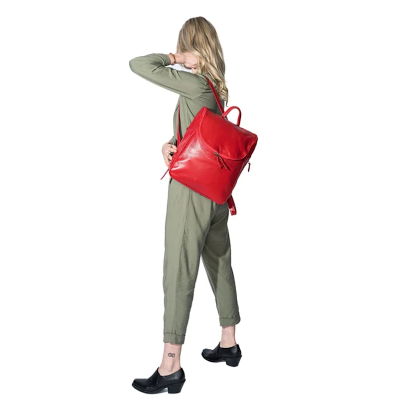 Thumbnail of Vintage Handmade Leather Backpack - Kelly image