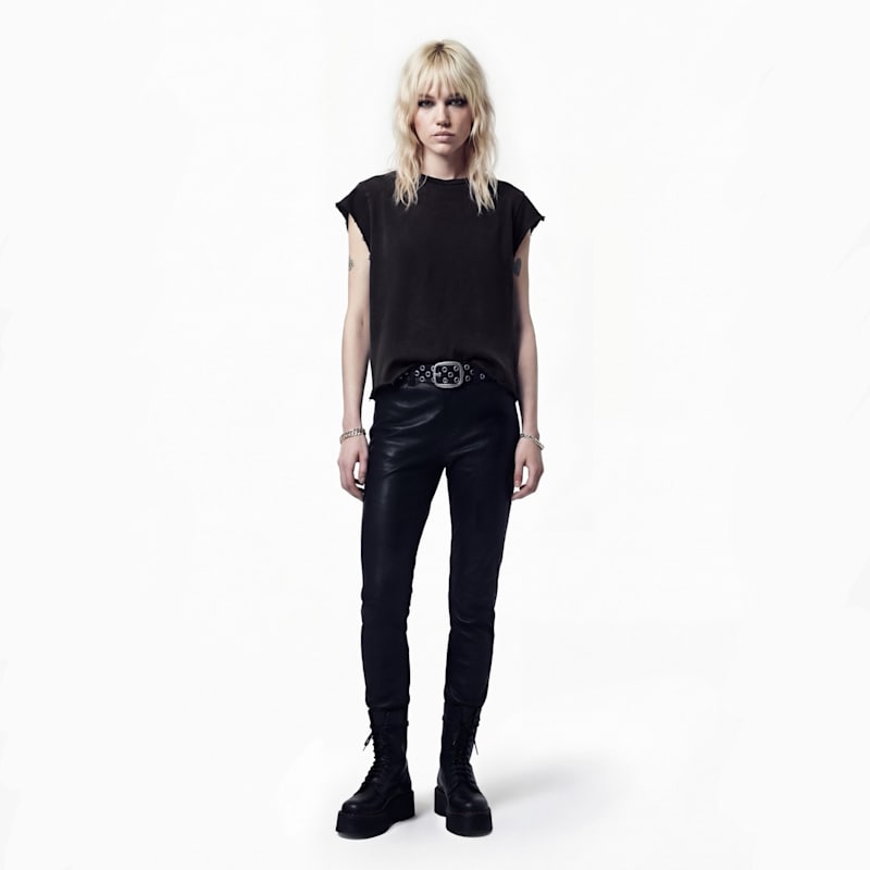 Thumbnail of Vintage Issue Raw Edge T-Shirt - Worn Black image