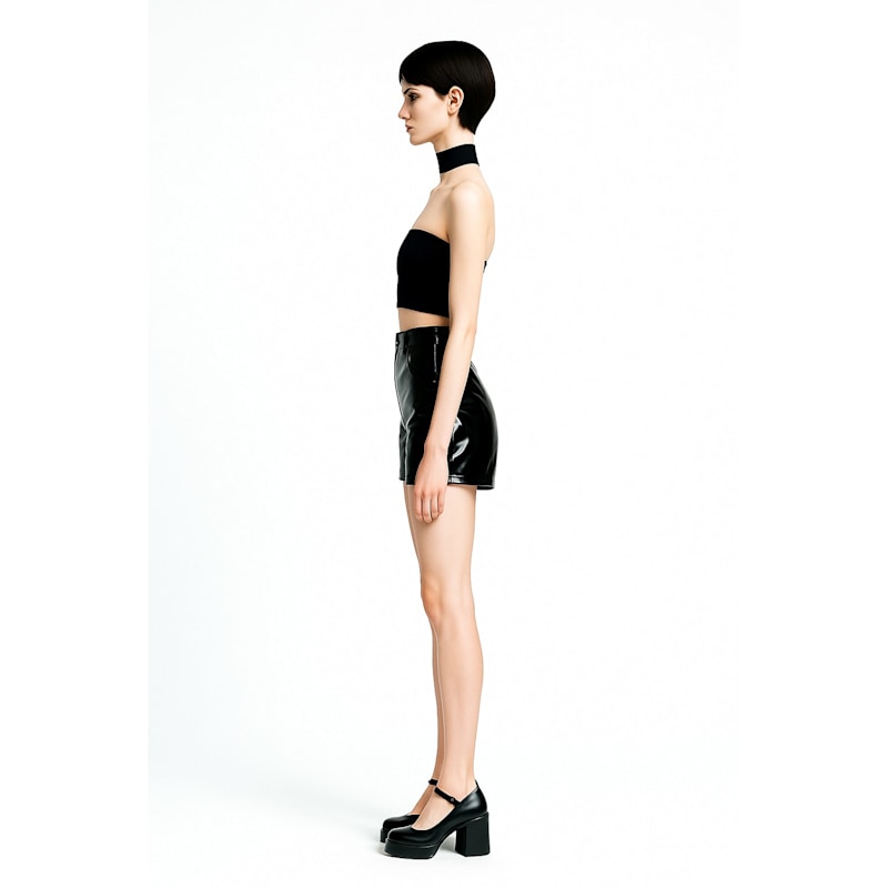 Thumbnail of Black High - Waisted Faux Leather Shorts image