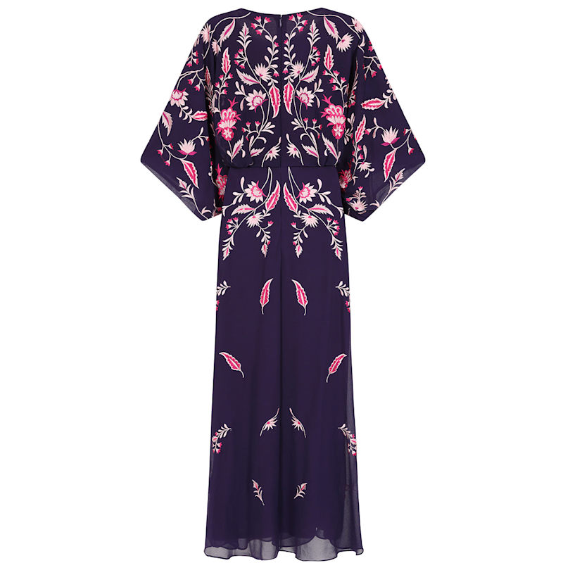 Thumbnail of Viola Purple Embroidered Maxi Dress image