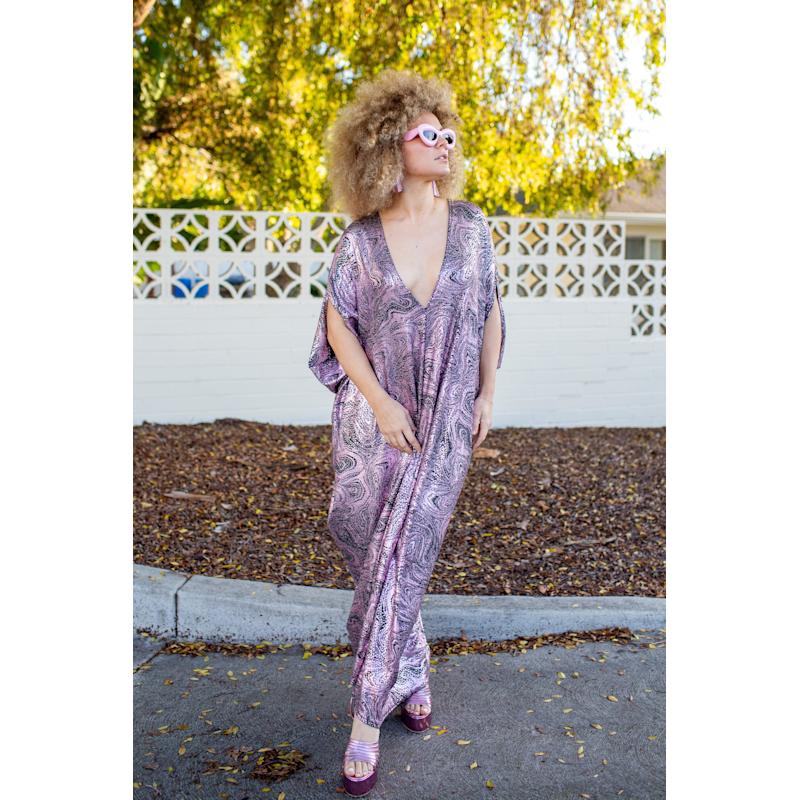 purple caftan dress Summer kaftan purple pleated dress, luxury caftan designer gown, one size  fit all, custom made