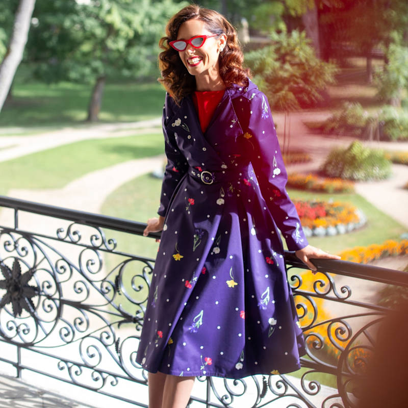 Thumbnail of Double Breasted Trench Coat For Spring: Violet Bloom image