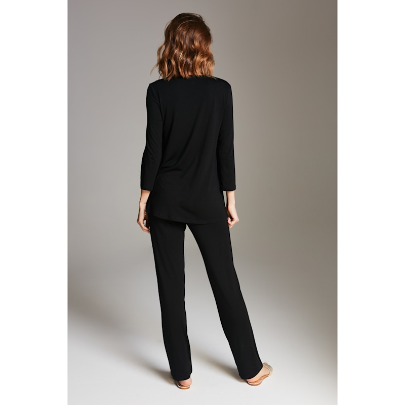 Thumbnail of Viscose Pyjamas With Lace - Black image