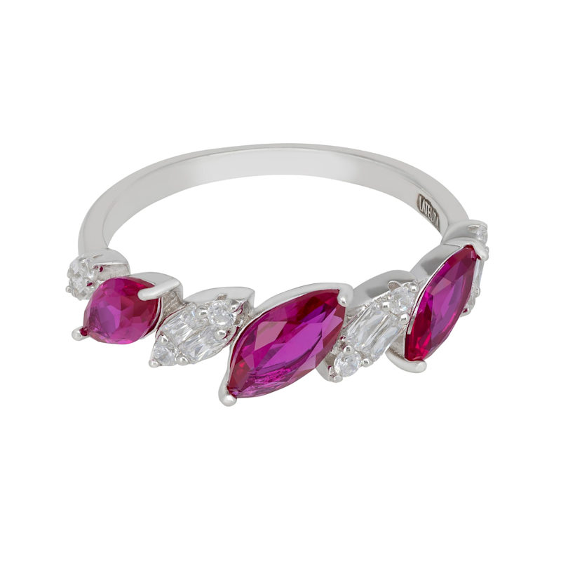 Thumbnail of Viscountess Cocktail Ring Ruby Silver image