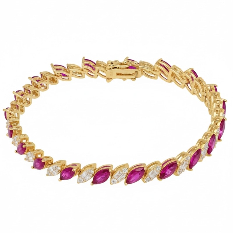 Thumbnail of Viscountess Tennis Bracelet Ruby Gold image