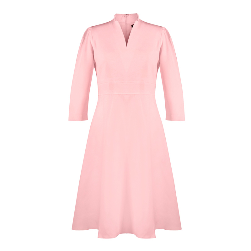 Vision Flare Crepe Midi Dress - Pink | Point of View Label | Wolf & Badger